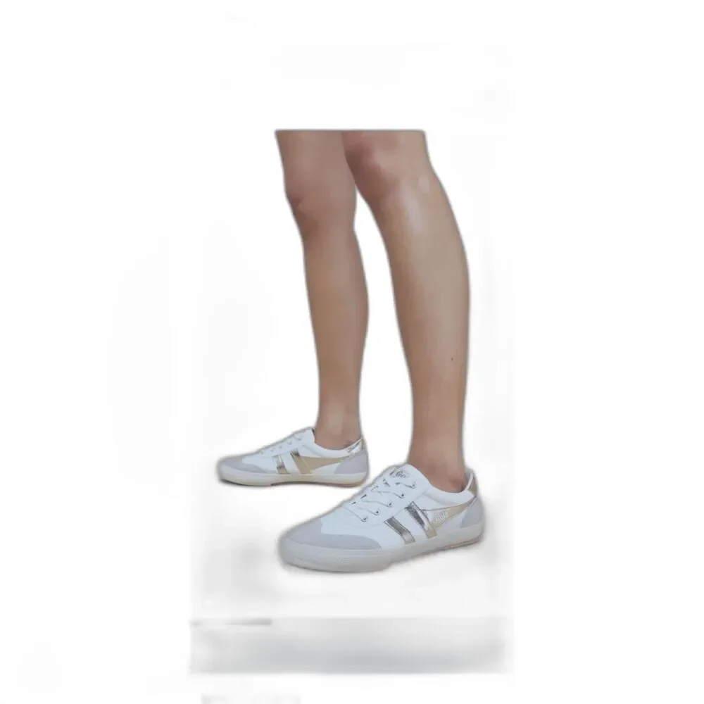 Gola Classics Women's Badminton Sneakers in Off White/Gold, US 9